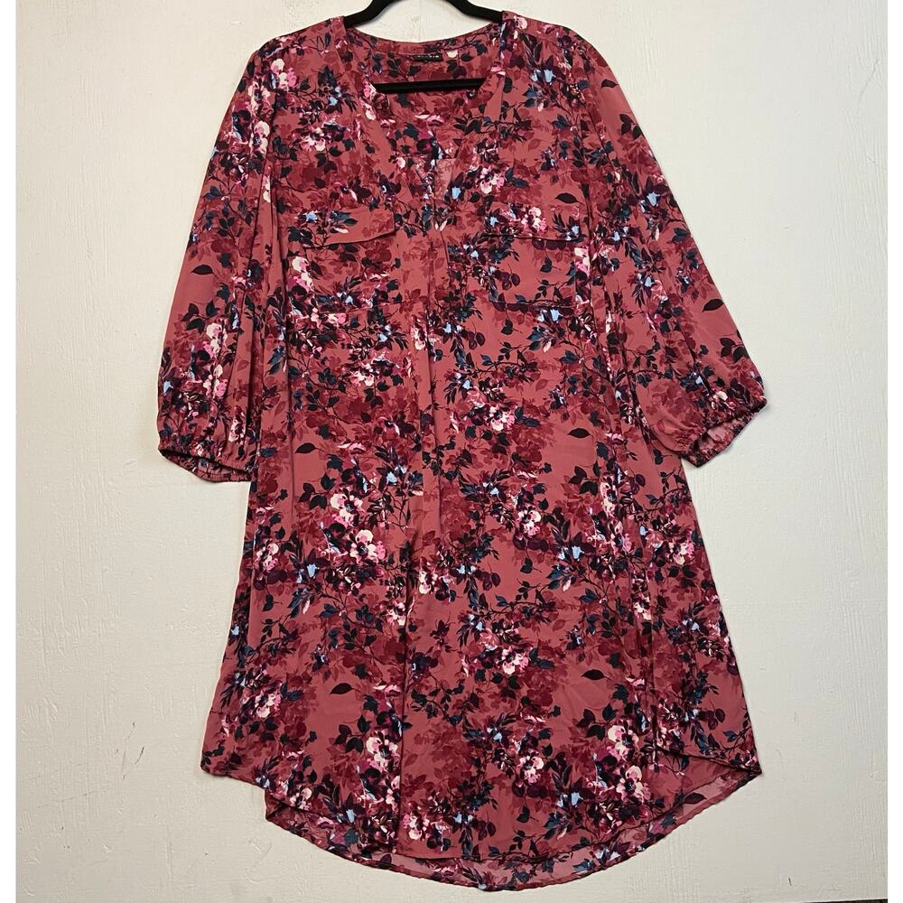 Torrid Mini Studio Pink Floral Crepe de Chine Shirt Dress